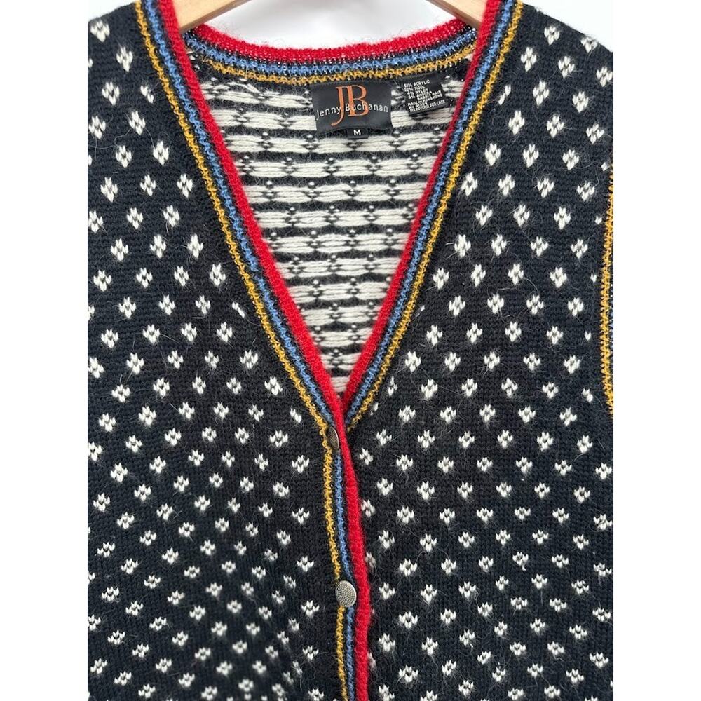 Vintage Button Sweater Cardigan Vest Womens M Angora Wool Blend Eclectic Grandpa - Picture 3 of 7